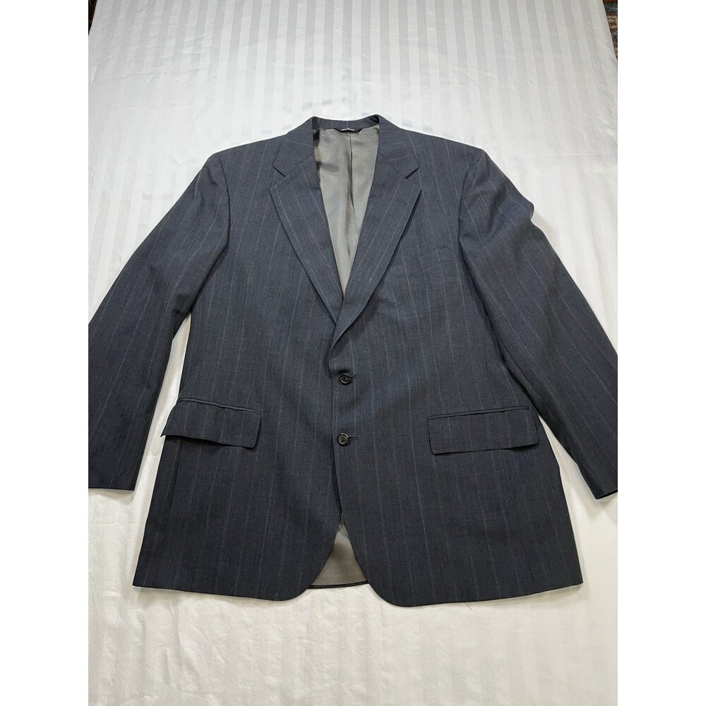 Polo Ralph Lauren Size 42 L Gray Stripe Sport Coat Blazer Jacket University Club